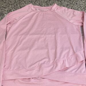 Rockets of Awesome Long Sleeve Pink Top with Cross over bottom band. Size 10.